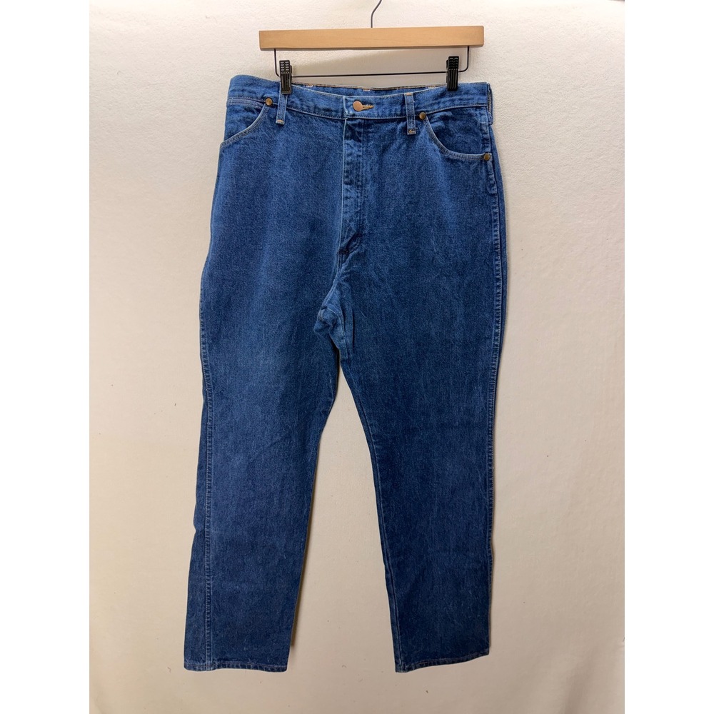 Wrangler Jeans Mens 36x32 Blue Excellent Vintage Cowboy Cut 13MWZMR USA 3630